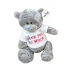 Плюшено мече Тони с бяла тениска I love you this much, сиво, 20 см