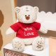 Плюшено мече Тони с червена тениска With love, екрю, 20 см