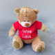 Плюшено мече Тони с червена тениска With love, кафяво, 20 см