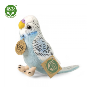 Плюшен Вълнист папагал, син, 12 см