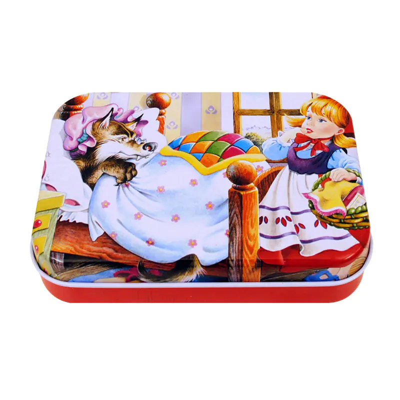 Пъзел от дърво в метална кутия