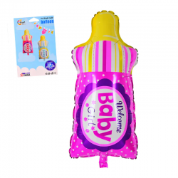 Балон Шише с биберон Welcome baby girl Балон Шише с биберон Welcome baby girl