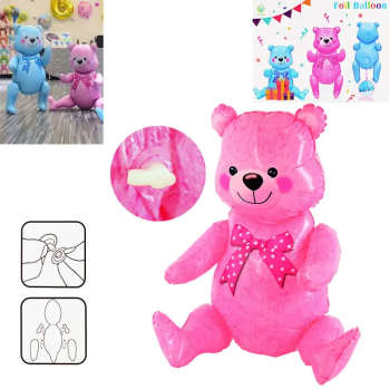 Балон Мече с подвижни крачета в розово