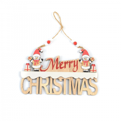 Коледна украса - Дървен надпис Merry Christmas
