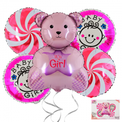Комплект Балони с Мече - It's a Girl Комплект Балони с Мече - It's a Girl