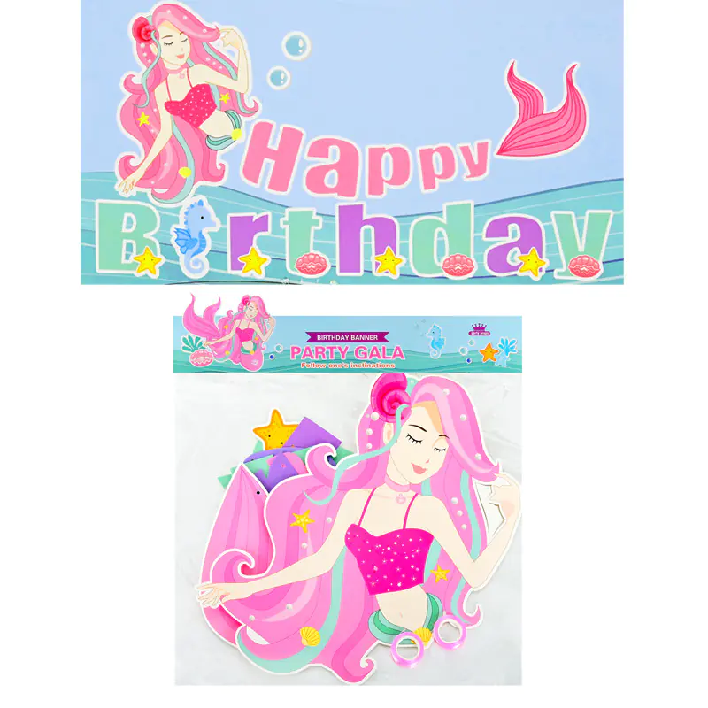 Парти надпис Русалка Happy Birthday