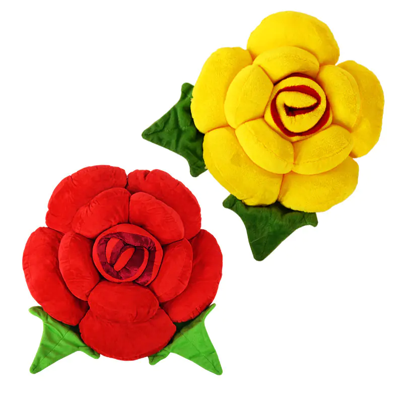 Плюшена възглавница Цвете в червено