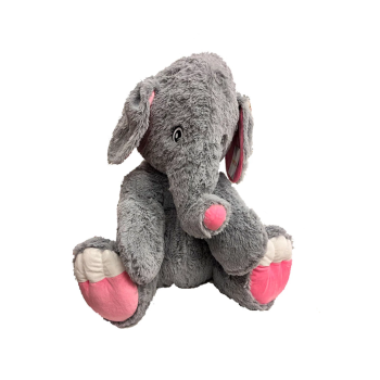 Плюшен слон, сиво и розово, 75 см