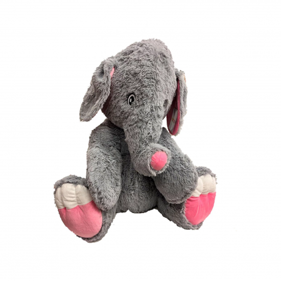 Плюшен слон, сиво и розово, 75 см