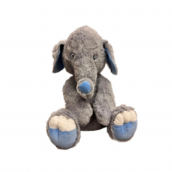 Плюшен слон, сиво и синьо, 75 см