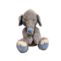Плюшен слон, сиво и синьо, 75 см