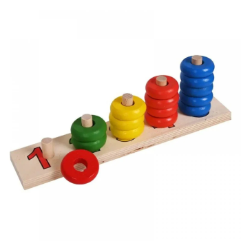 Дървена образователна игра с рингове