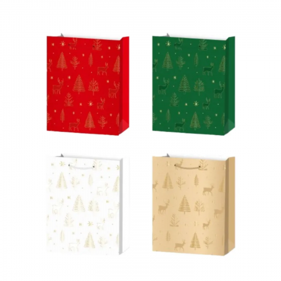 Коледна подаръчна торбичка с елхички