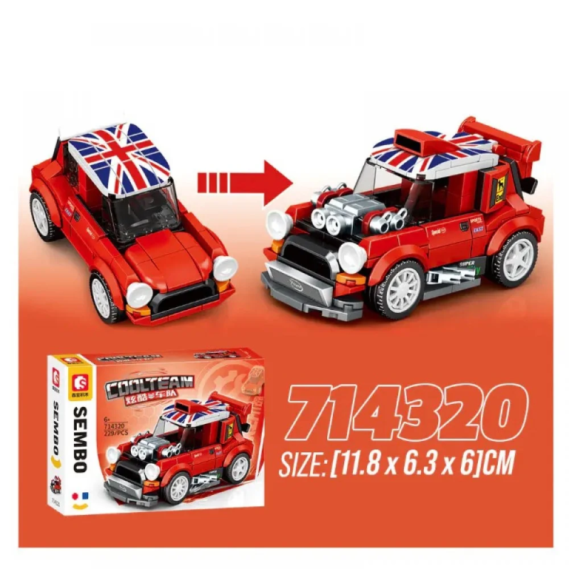 Конструктор - Спортна кола SEMBO Червена