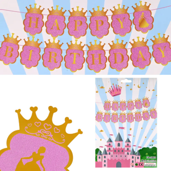 Парти надпис Happy Birthday за момиче