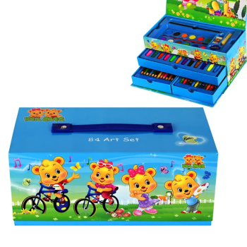 Комплект за оцветяване в куфарче, син, 54 части