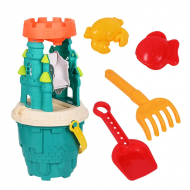 Комплект за пясък Замък с кофичка, мелничка и аксесоари