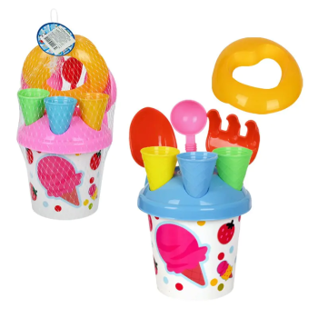 Комплект за пясък - Кофичка, сито, аксесоари и формички за сладолед