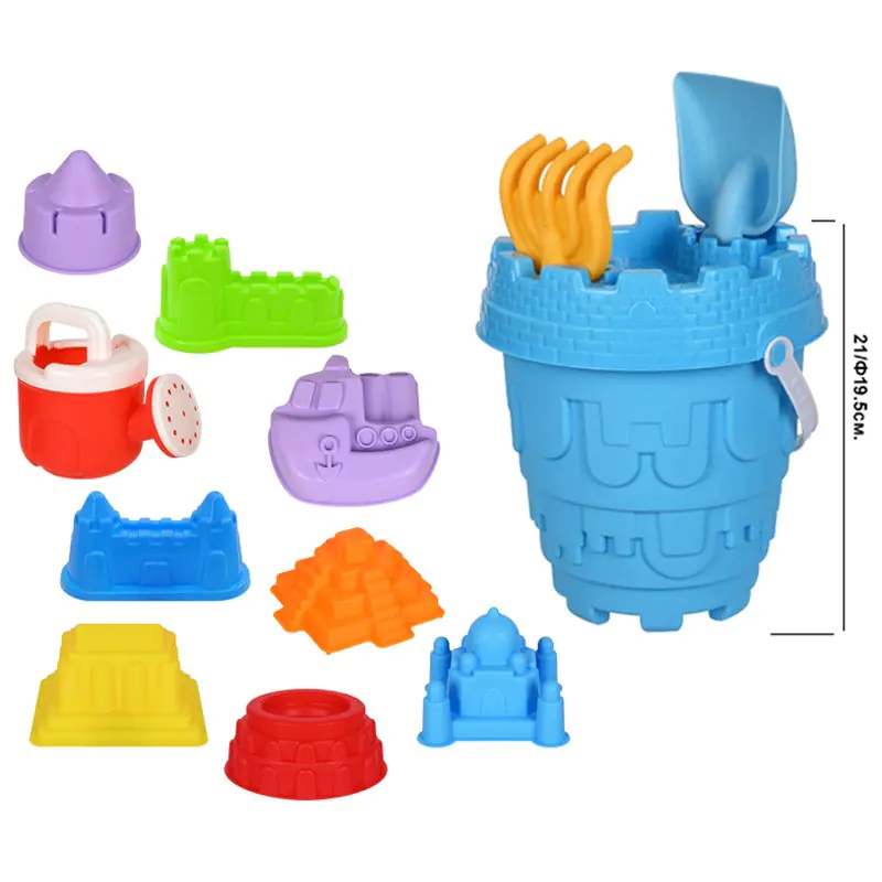 Комплект за пясък Замък с кофичка, лейка и аксесоари