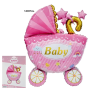 Балон Бебешка количка за момиче в розово