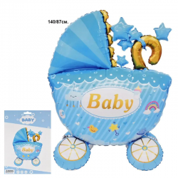 Син балон - Бебешка количка за момче Син балон - Бебешка количка за момче