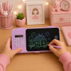 LCD цветен таблет с моливник и калкулатор в лилаво