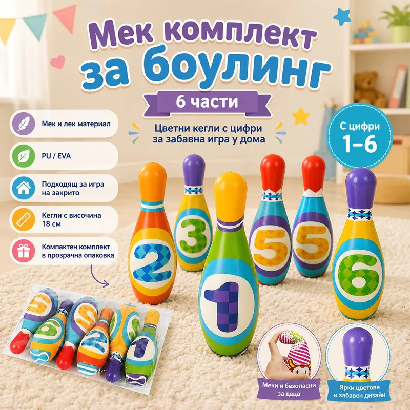 Боулинг кегли с цифри