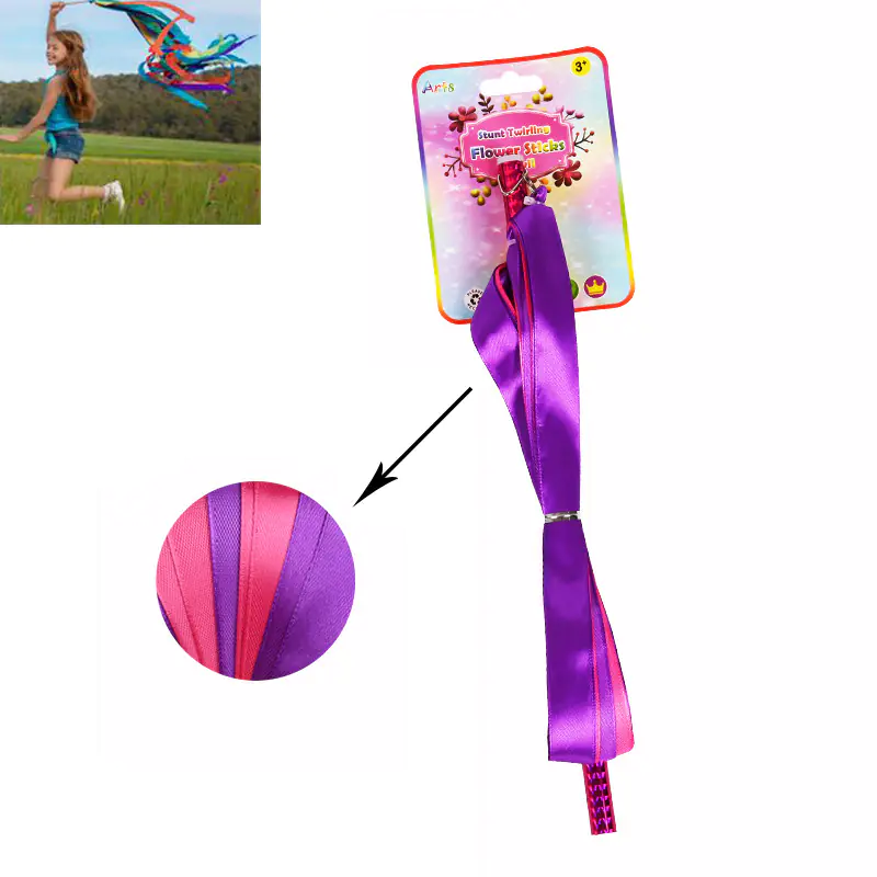 Стик с лента Малка гимнастичка в лилаво и розово