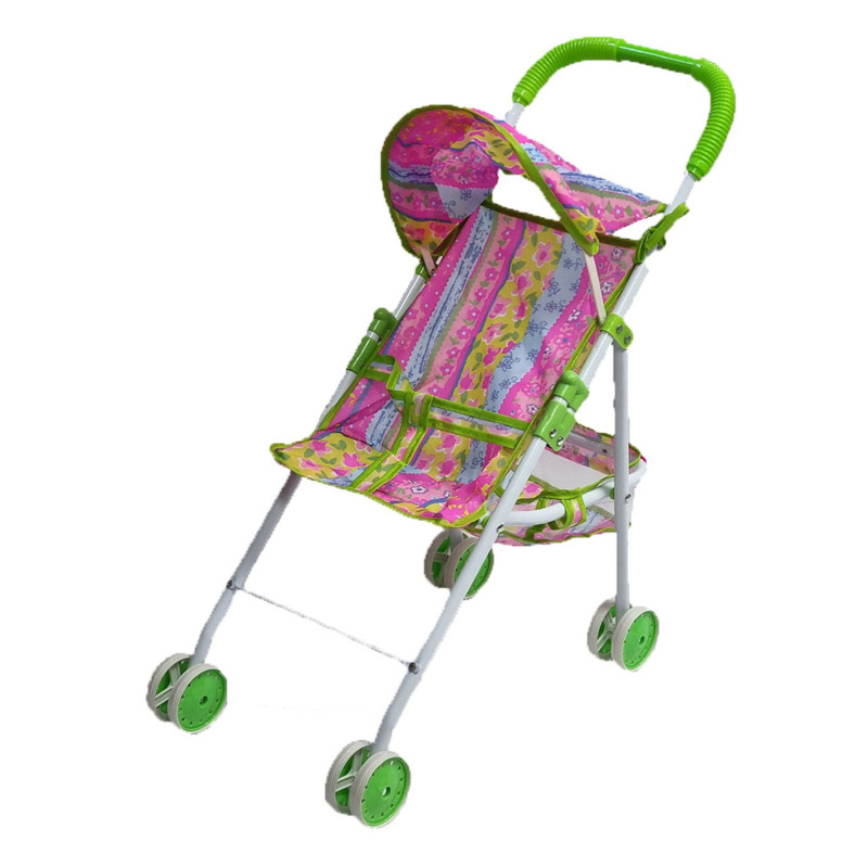 Количка за кукли със сенник, цветна