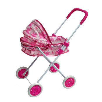 Колички за кукли с големи гуми в розово