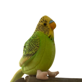 Плюшен Вълнист папагал със звук, зелен, 11 см