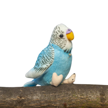 Плюшен Вълнист папагал със звук, син, 11 см