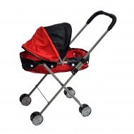 Детска зимна количка за кукли в червено