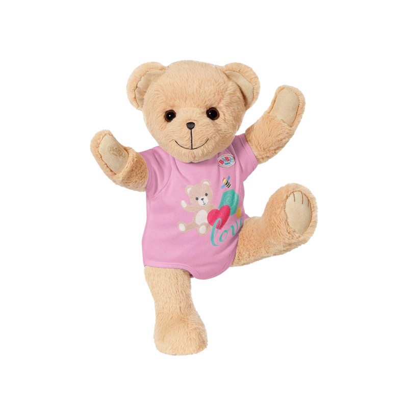 Плюшено мече BABY Born с розова блузка, кафяво, 33 см