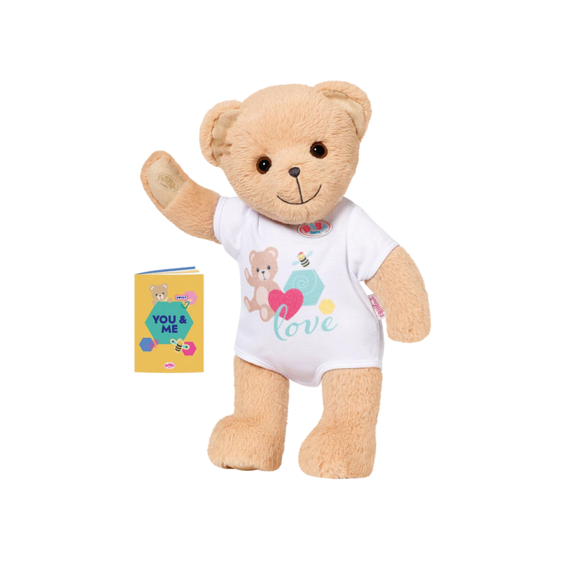 Плюшено мече BABY Born с бяла блузка, кафяво, 33 см