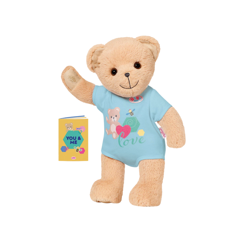 Плюшено мече BABY Born със синя блузка, кафяво, 33 см