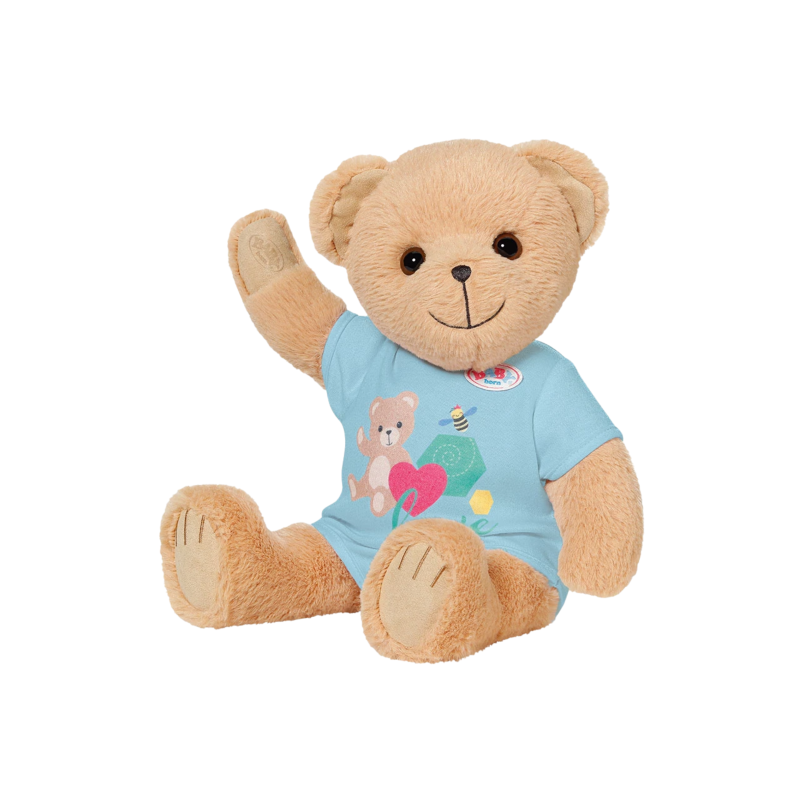 Плюшено мече BABY Born със синя блузка, кафяво, 33 см