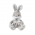 Плюшена играчка Зайче с надписана панделка, сиво, 23 см