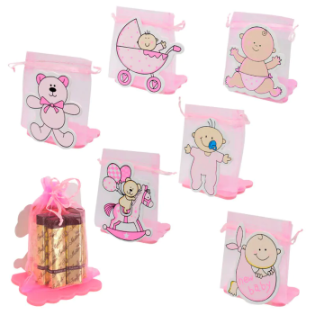 Розова торбичка от органза New Baby