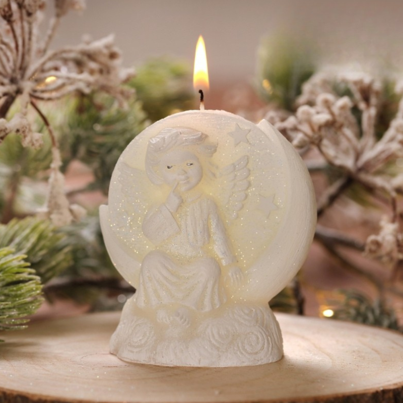 Свещ ангел в кутия, 8 см