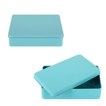 Метална правоъгълна кутия в синьо