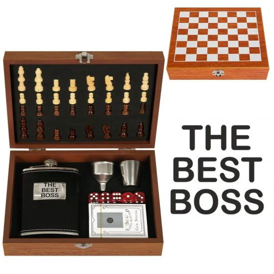 Комплект манерка с шах и аксесоари The Best Boss Комплект манерка с шах и аксесоари The Best Boss