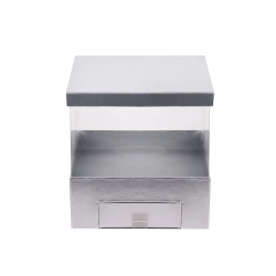 Луксозна подаръчна кутия с чекмедже в цвят сребро