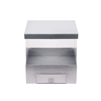 Луксозна подаръчна кутия с чекмедже в цвят сребро