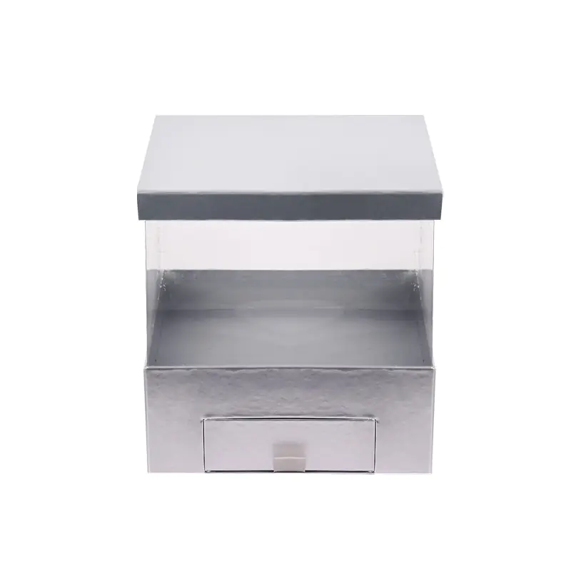 Луксозна подаръчна кутия с чекмедже в цвят сребро