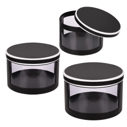 Подаръчни кутии с ПВЦ прозорец 3 в 1 в черно