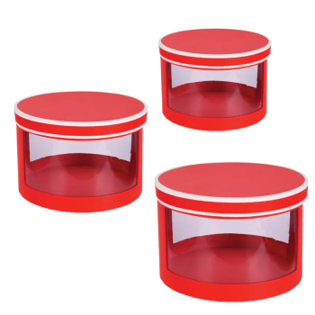 Подаръчни кутии с ПВЦ прозорец 3 в 1 в червено