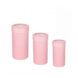 Подаръчна кутия Цилиндър 3 в 1 в розово