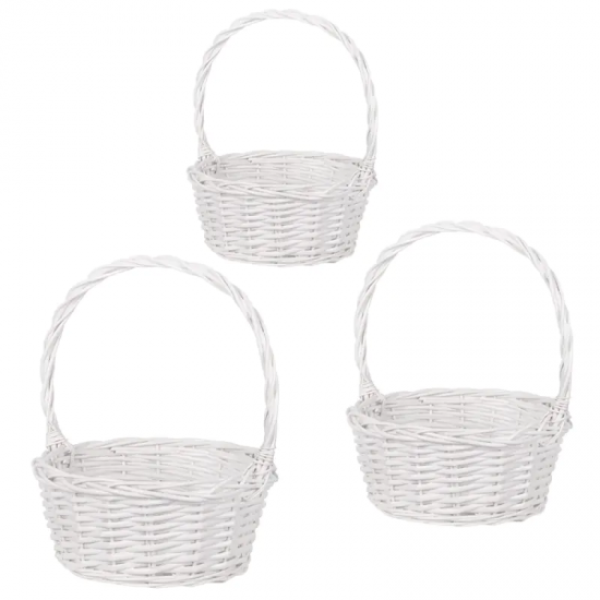 Комплект от кошници за яйца в бяло, кръгли