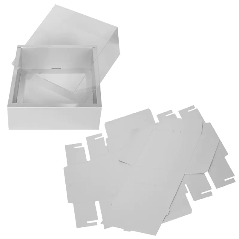 Подаръчна кутия с прозрачен ПВЦ капак в бяло